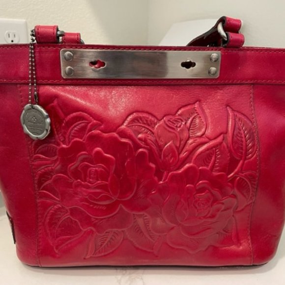 Patricia Nash Bags Patricia Nash Vintage Red Rose Tooled Leather